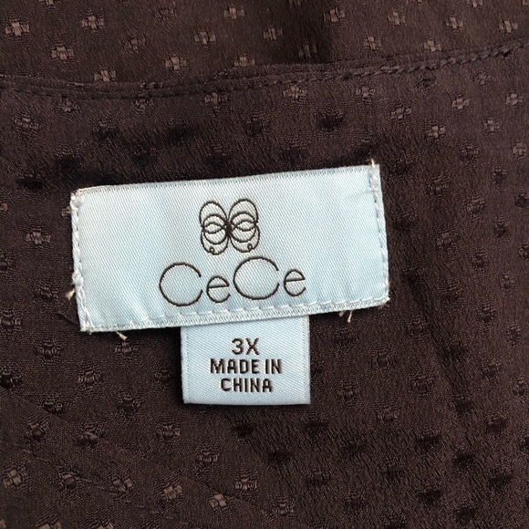 NWT! CeCe Charming Navy Lilac Caviar Top 3X - Picture 11 of 13